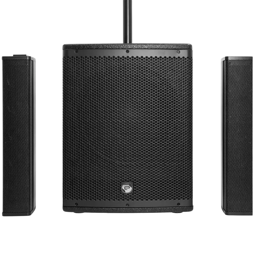 Sistema a colonna attivo a 2 vie da 800 W RMS con subwoofer da 12" – Elokance