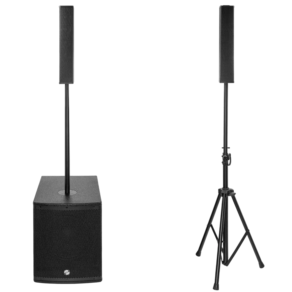 Sistema a colonna attivo a 2 vie da 800 W RMS con subwoofer da 12" – Elokance