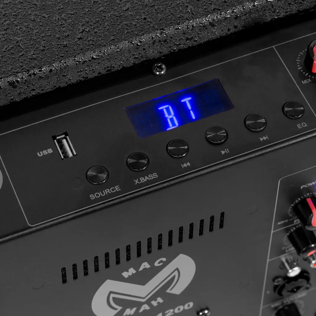 Sistema audio trifonico da 600 W RMS con subwoofer da 15" – Mac Mah
