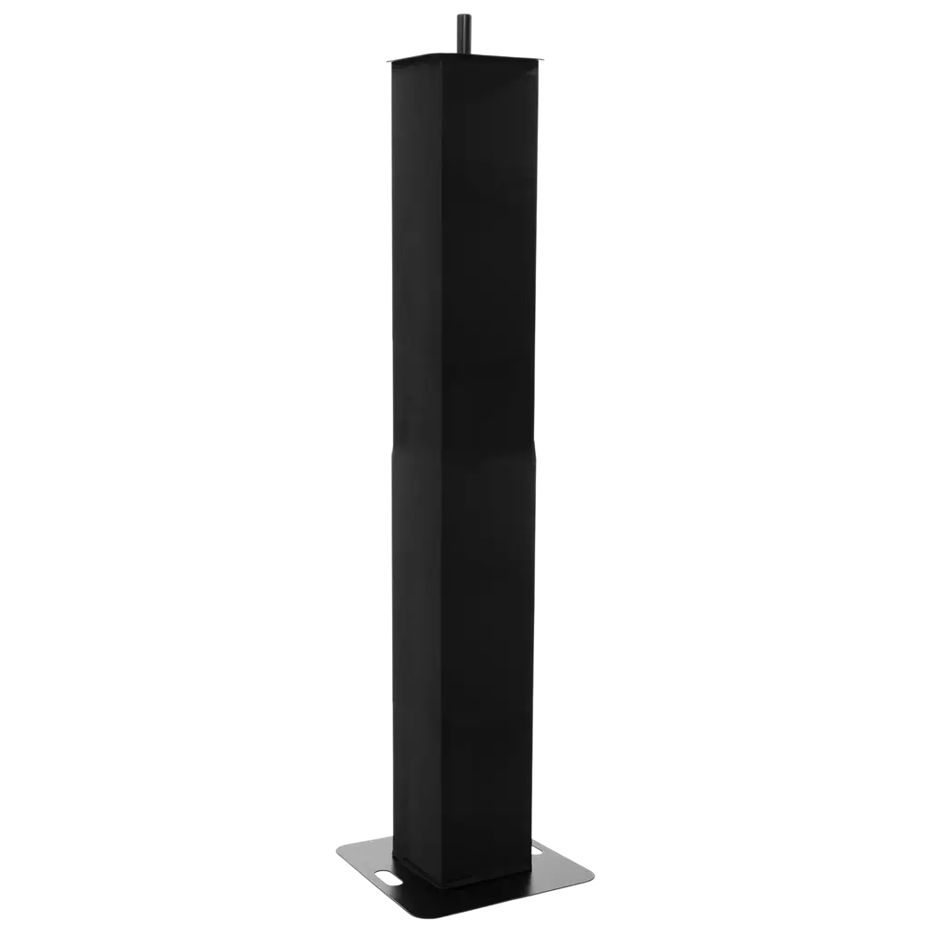 Confezione da 2 totem estensibili da 106 a 195 cm con fasce in lycra nere e flight case – Plugger