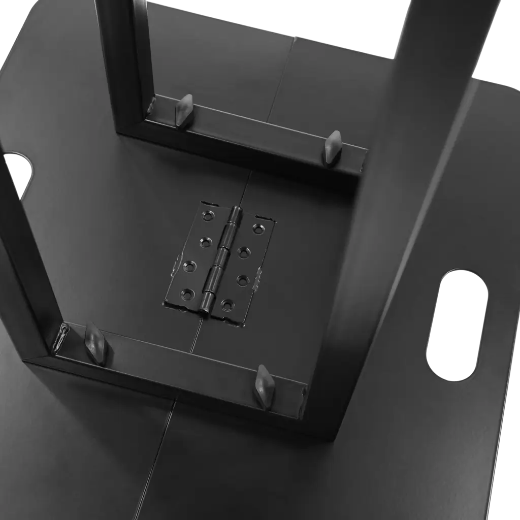 Confezione da 2 totem estensibili da 106 a 195 cm con fasce in lycra nere e flight case – Plugger