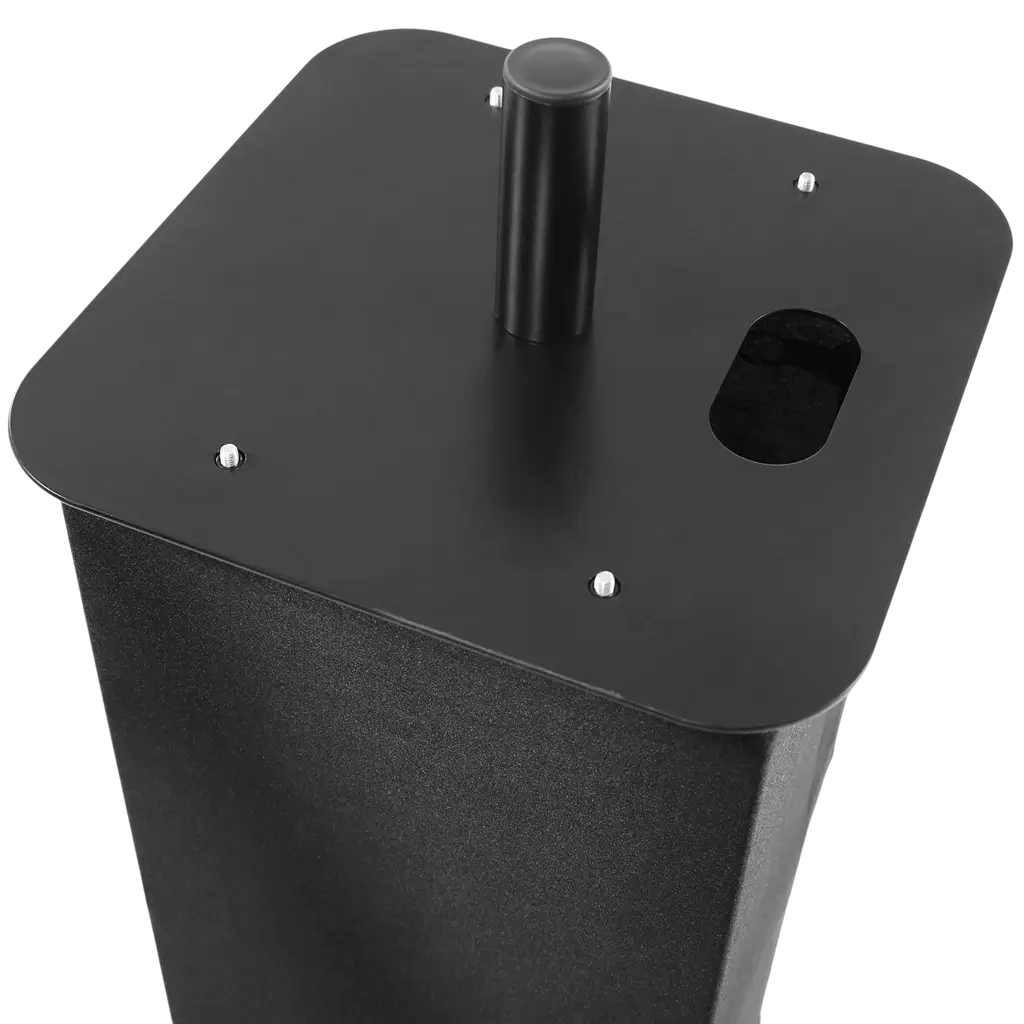 Confezione da 2 totem estensibili da 106 a 195 cm con fasce in lycra nere e flight case – Plugger