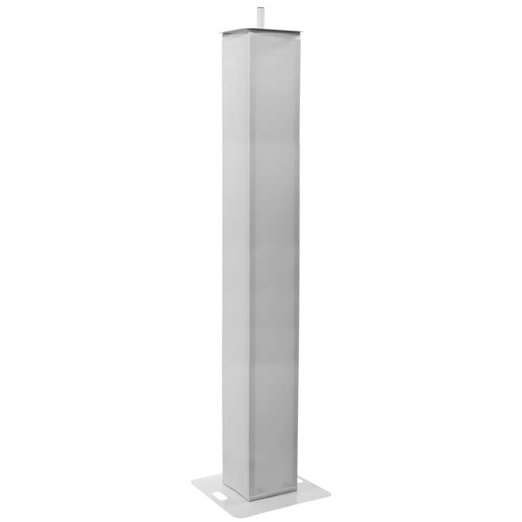 Confezione da 2 totem estensibili da 106 a 195 cm con fasce in lycra bianche e flight case – Plugger