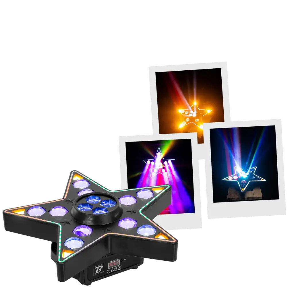 Set di luci LED 3 in 1: Beam, B-Eye e stroboscopio – BoomToneDJ