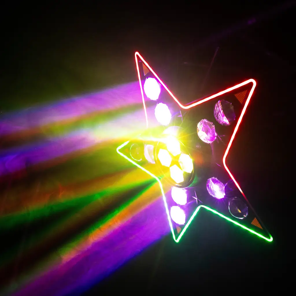Set di luci LED 3 in 1: Beam, B-Eye e stroboscopio – BoomToneDJ