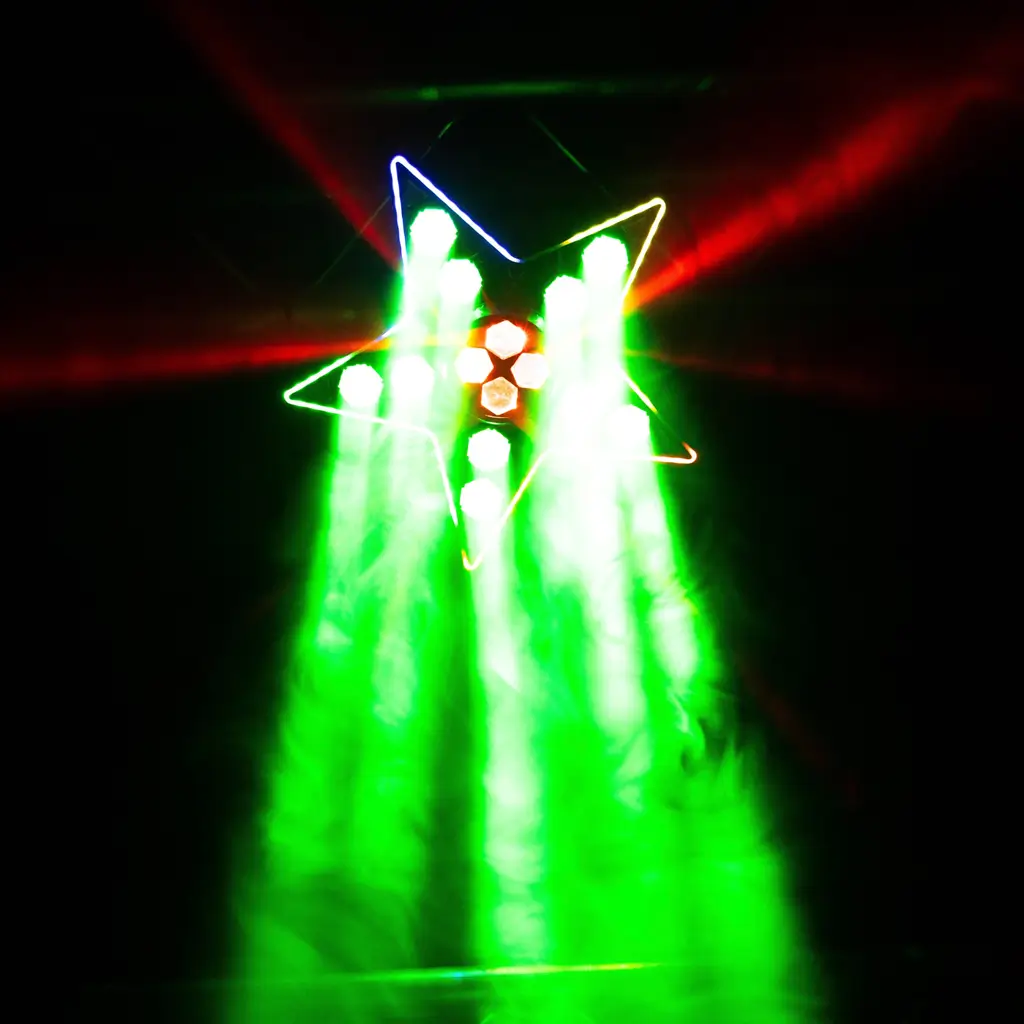 Set di luci LED 3 in 1: Beam, B-Eye e stroboscopio – BoomToneDJ