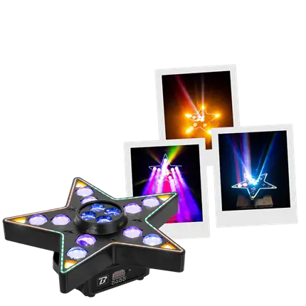 Set di luci LED 3 in 1: Beam, B-Eye e stroboscopio – BoomToneDJ